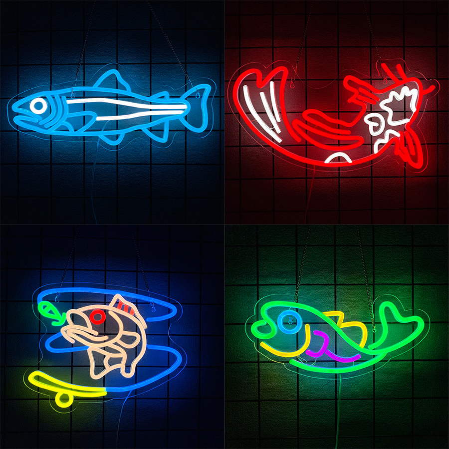 Fishing Equipment Kitchener - Fish Led Neon Sign, Cartoon Luminous