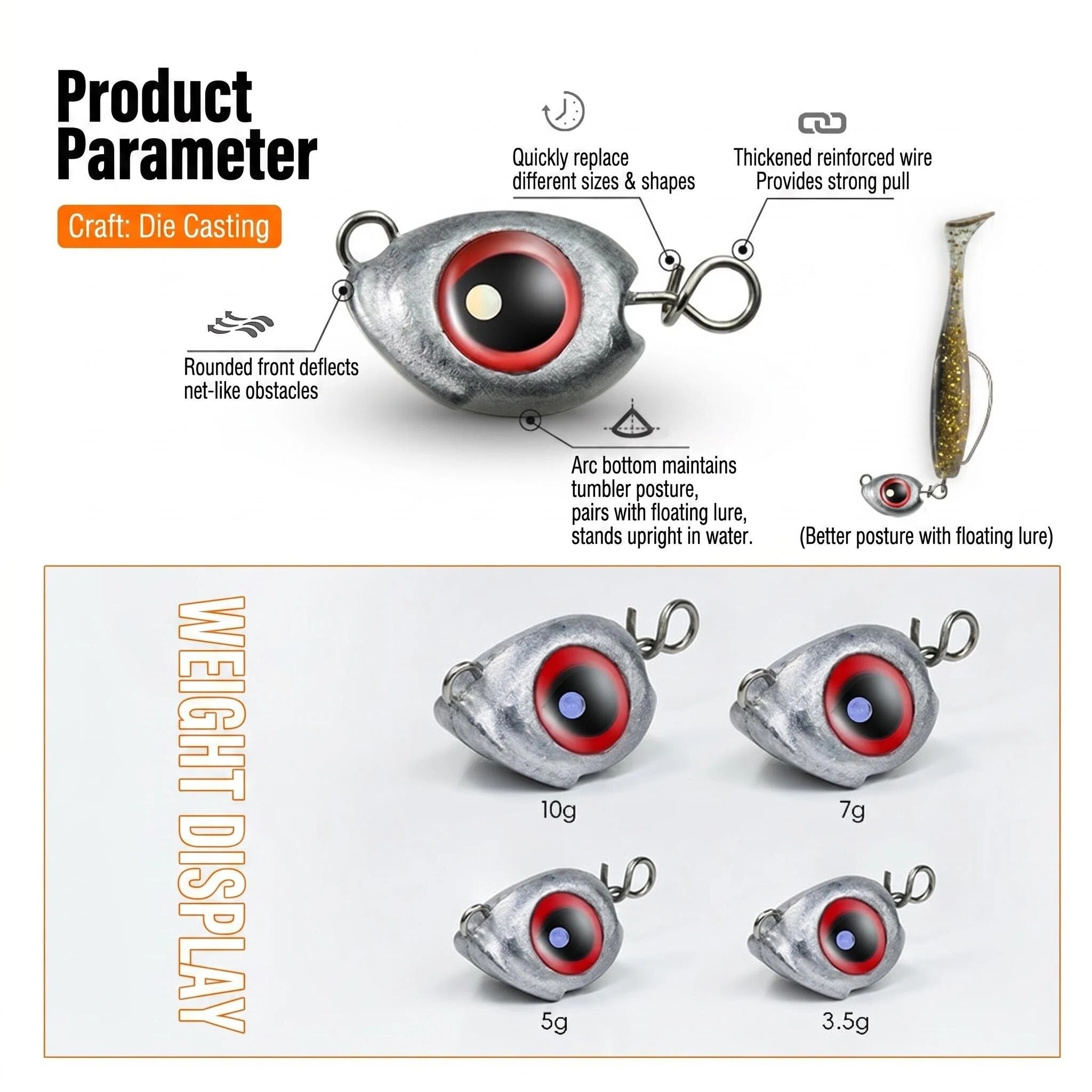 5PCS 3.5g 5g 7g 10g Wobbler Ji - Jig Head Lure ulasan dan harga