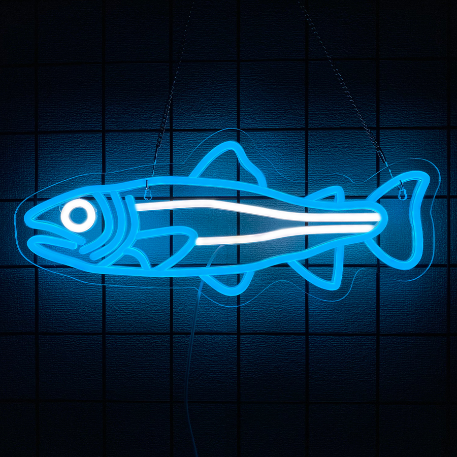 Fish Led Neon Sign, Cartoon Lu - Fishing Equipment Kitchener ulasan dan harga