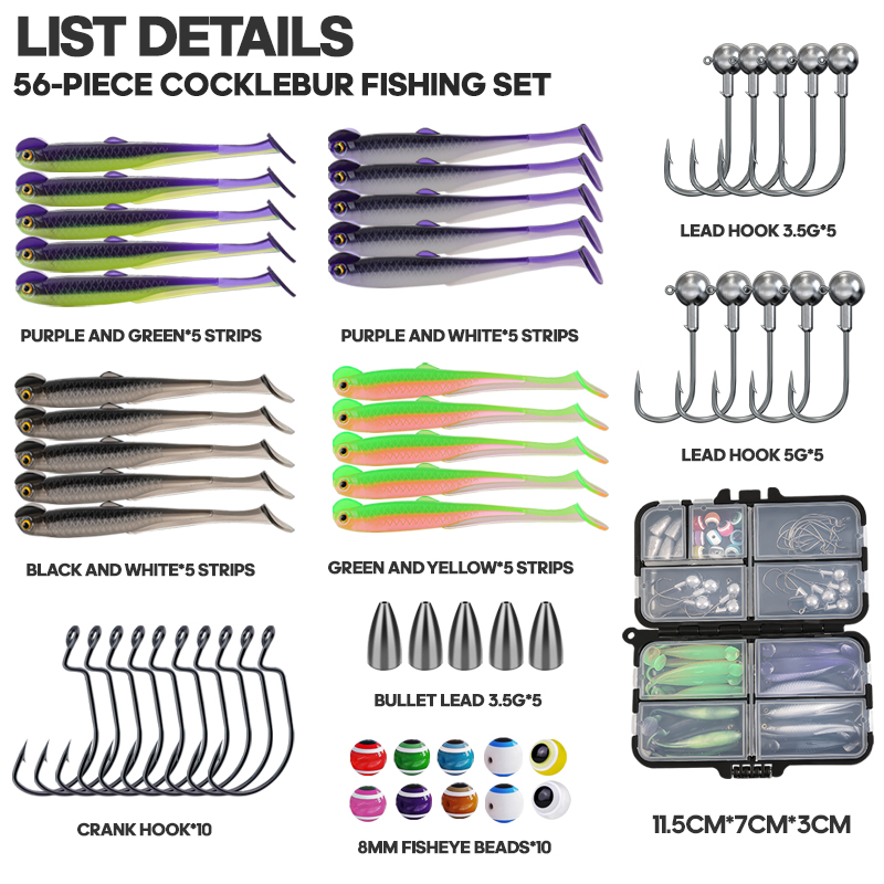 TAIYU 56pcs/Set Fishing Lures  - Fishing Equipment Clearance ulasan dan harga