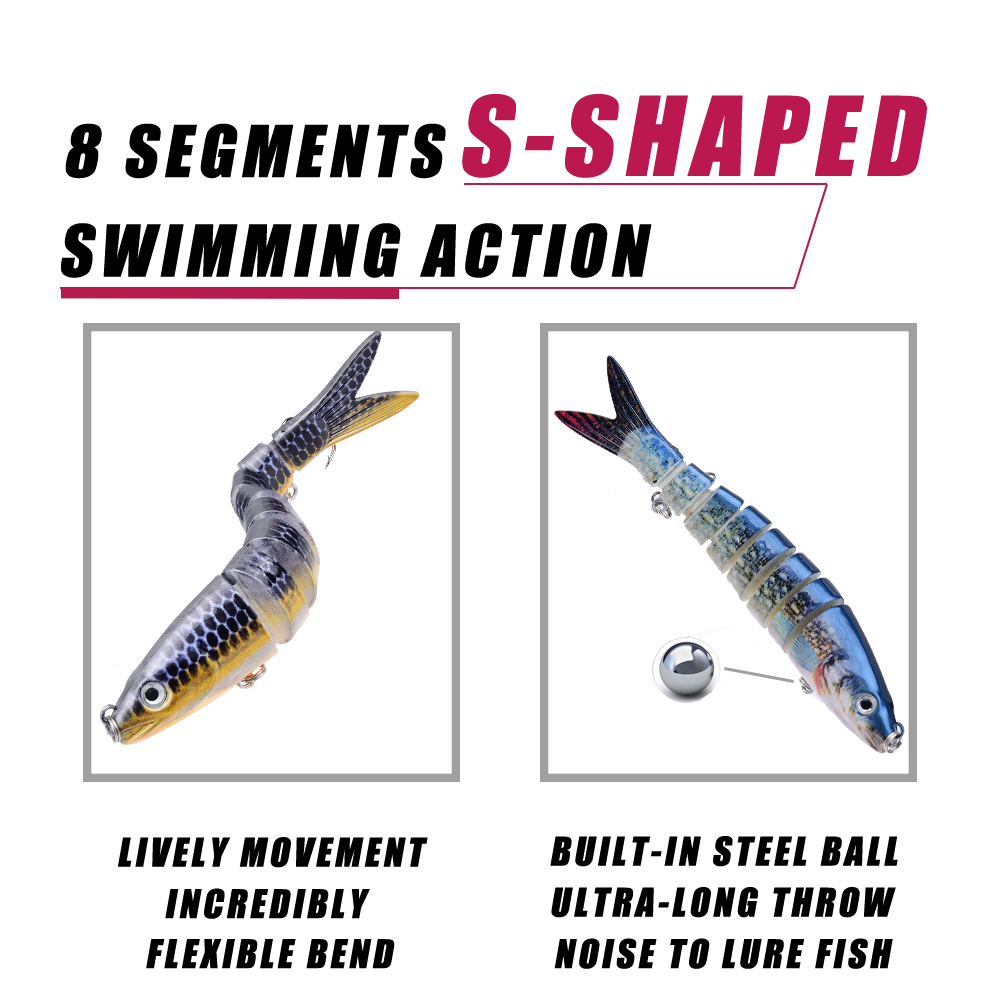 3pcs 8 Segment Fishing Lure Mu - Fishing Equipment Clearance ulasan dan harga