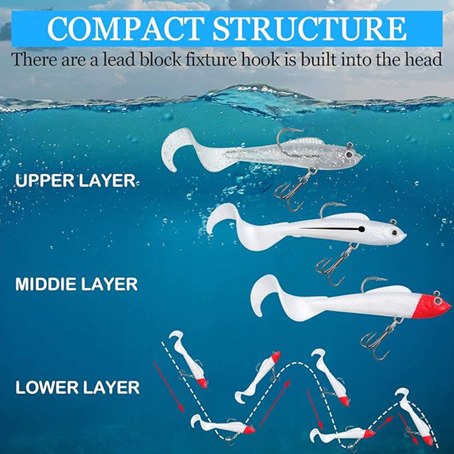 6PCS/BAG Artificial Baits Kit  - Fishing Equipment Clearance ulasan dan harga