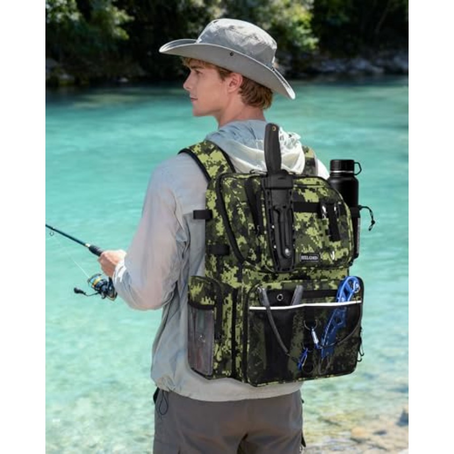 Fishing Backpack with Rod Hold - Fishing Equipment ulasan dan harga