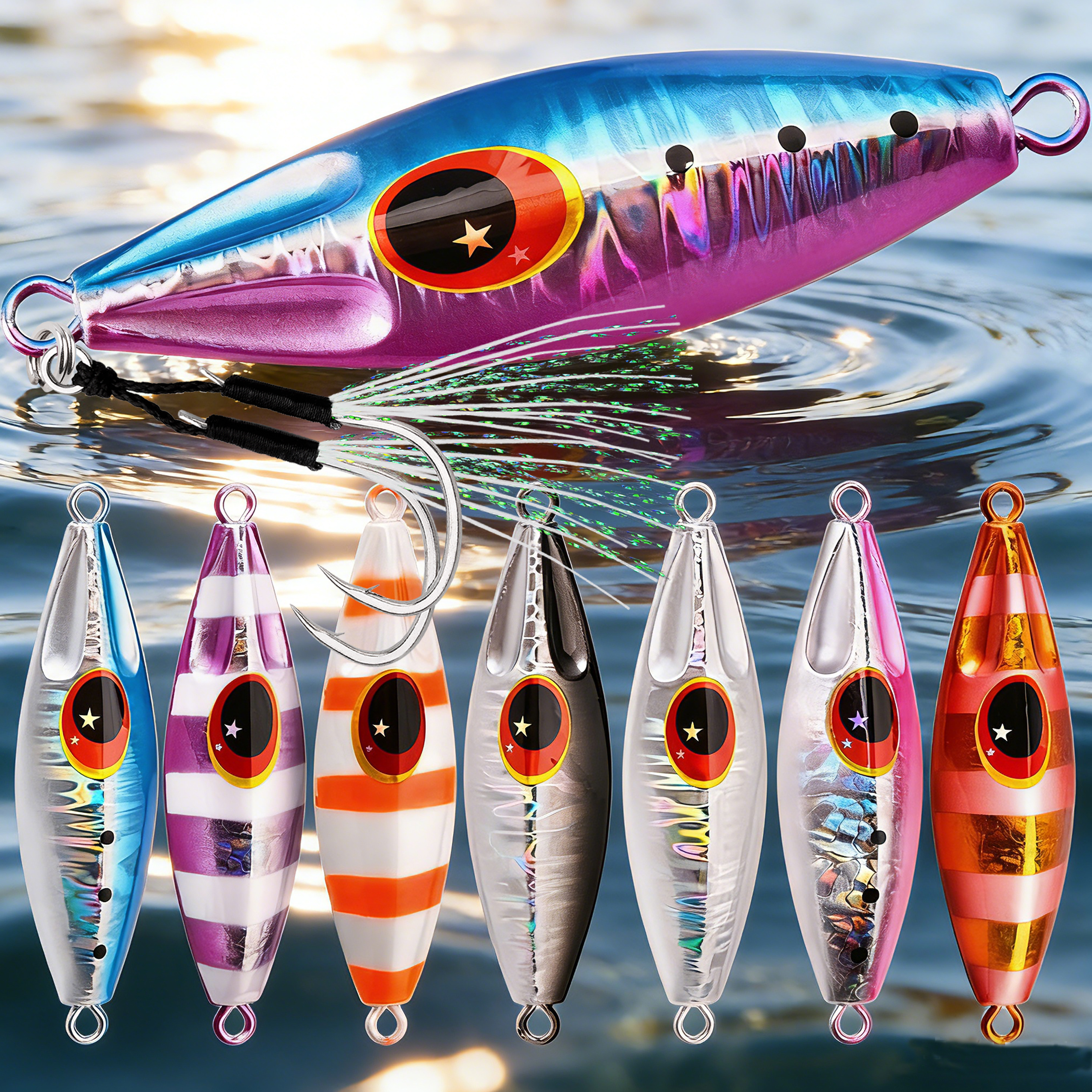 8pcs/lot Metal Jig Fishing Lur - Jig Head Lure ulasan dan harga